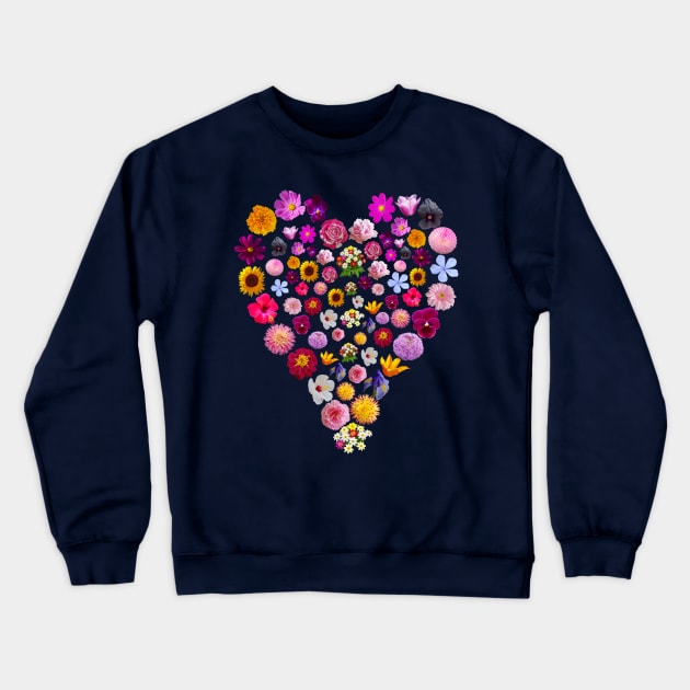 Floral Heart of Flowers Valentines Day Crewneck Sweatshirt by ellenhenryart